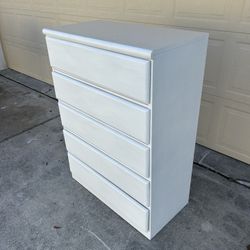 Newly Repainted 5 Drawer Wood Dresser