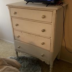 White Antique Dresser 