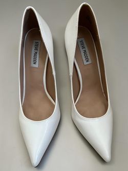 Steve Madden Noir White Leather Pumps-7.5