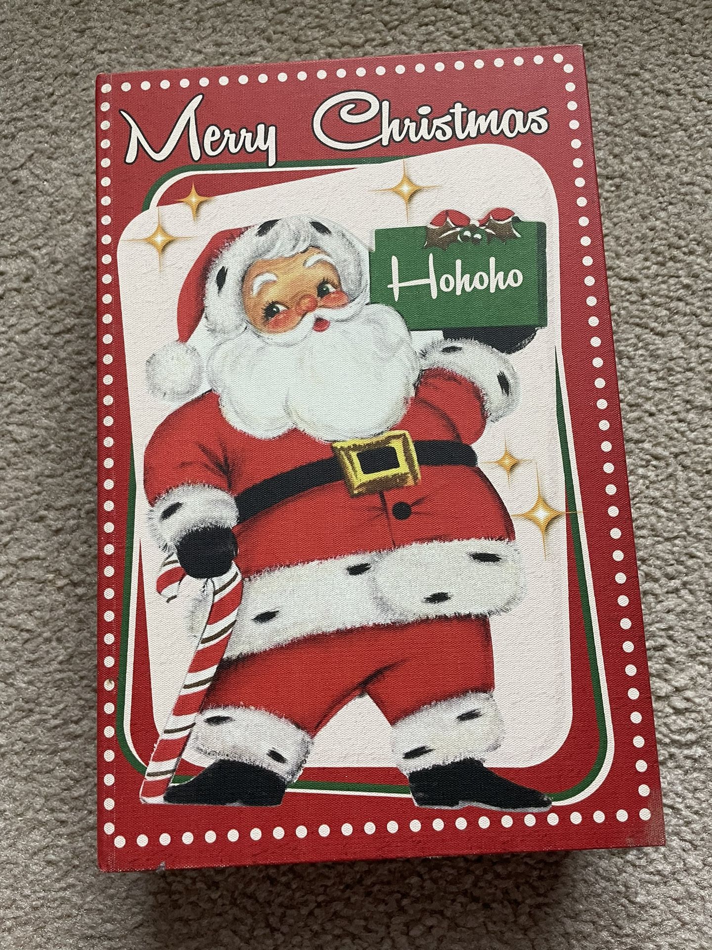 Cute Storage Box - Magnetic Button Closure - Wood - Santa Christmas