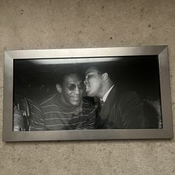 Muhammad Ali And  Bill Cosby Black And White Picture From The 70s In Frame 18x22  