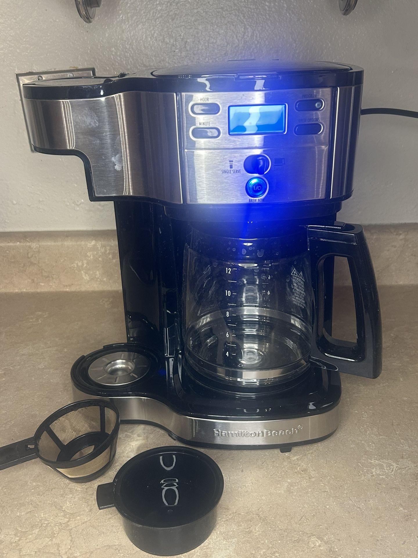 for Two way Programmable Coffee Maker Single Serve or 12 Cup Black