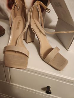 beige high heels
