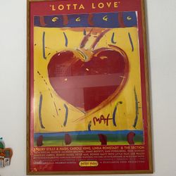 Peter Max LOTTA LOVE 1998 Poster Art (framed)