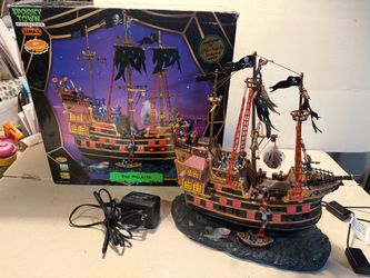 LEMAX 65409 Vintage Spooky Town Halloween The Pillager Pirate Ship WORKS RETIRED