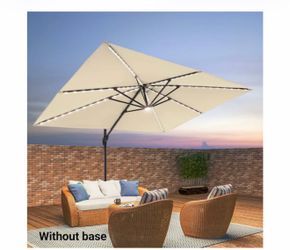 11.5x9FT Rectangular Lighted Cantilever Umbrella without Base Sand