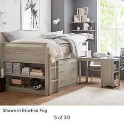 Pottery Barn Teen - Sleep & Study® Low Loft Full Size Bed