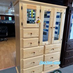 Pinewood Natural Wardrobe Closet New Ropero Jumbo Mirror