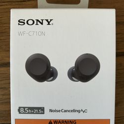 Sony WF-C710N Truly Wireless Noise-Canceling Earbuds with up to 30-Hour Battery Life, Lightweight and Secure, Black  NEW