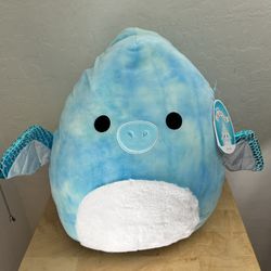 $25 NEW 20” XL Shantira The Pterodactyl Squishmallow Kellytoy Plush Tie-Dye Blue