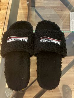 Balenciaga furry slides