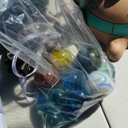 Assorted sized marbles and steelies