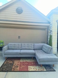 Large Beige/Gray Sectional Couch- Free Delivery