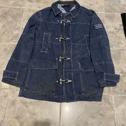 Tommy Hilfiger Vintage Metal Clasp Fireman Jacket Men’s SZ M Crew Member