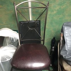 Two Matching Counter Stools Kitchen Bar Etc Leather Seats No Tears