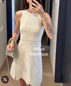 Sandro Beaded Knit Mini Dress