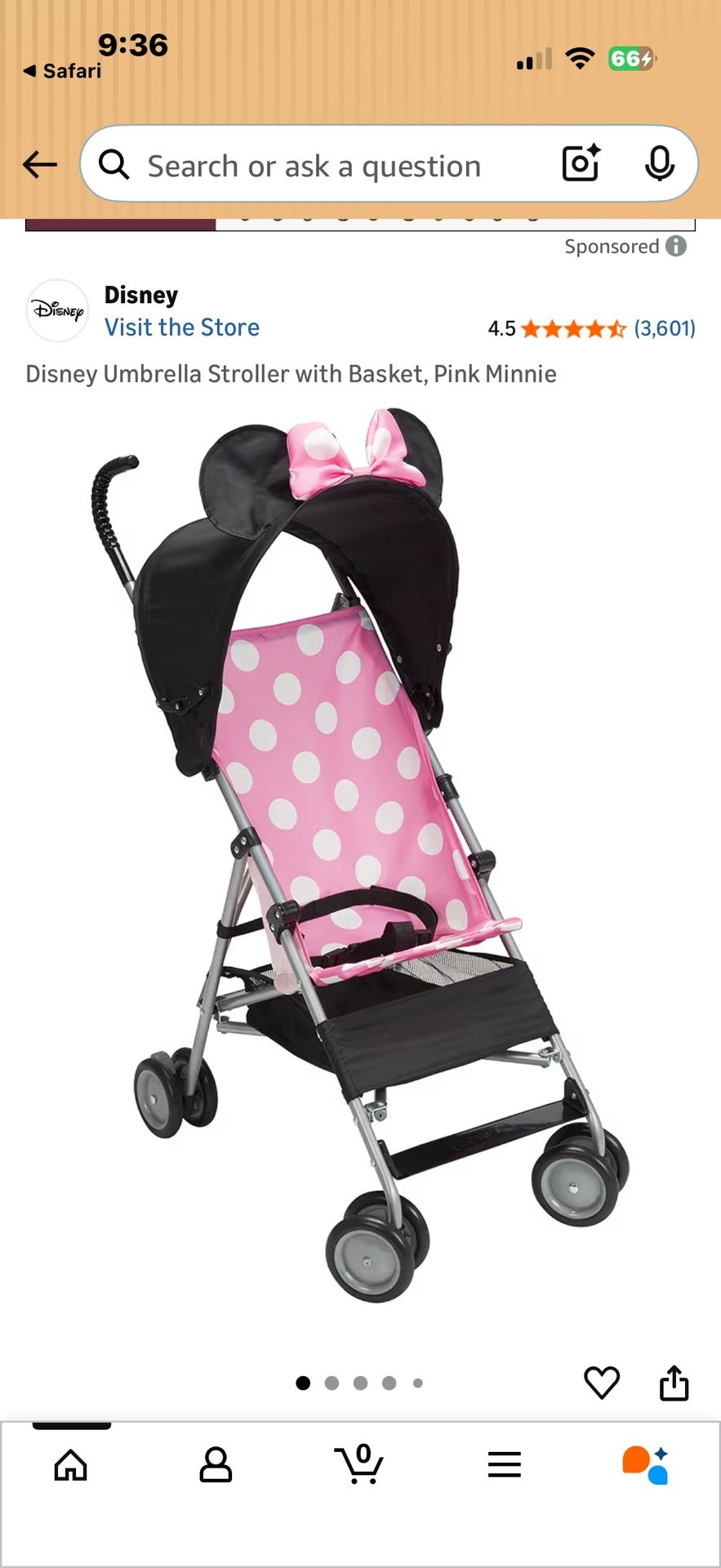 Cosco Kids Disney Baby Minnie Mouse Umbrella Stroller