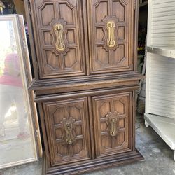 2 Antique Solid Wooden Double Storeg Night Stand