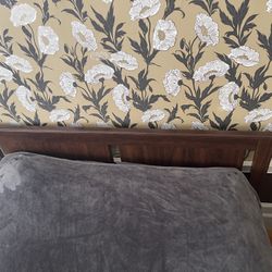 Brown queen bed frame