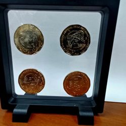 2026 Fifa World Cup MEXICO Pesos 4 Coins Monedas Complete Set Framed