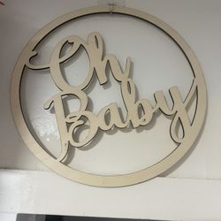 Oh Baby Wood Sign 