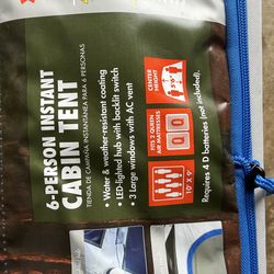 NEW Ozark Trail 6-Person Instant Cabin Tent (LED Lighted)