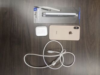 IPhone Xs,  Airpods. 2pck stylus pens. and Charger