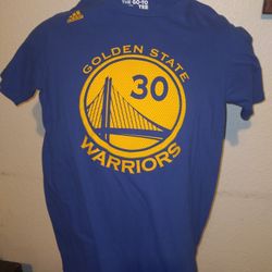 Adidas Golden State Warriors Steph Curry #30 Blue Shirt Size S
