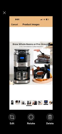 Practically New Gevi 10-Cup Drip Coffee Maker with Built-in Grinder Programable