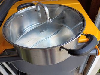 Stainless Steel Dual Sided (Divided) Pot with Lid