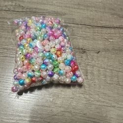 Rose Plastic Round Beads 