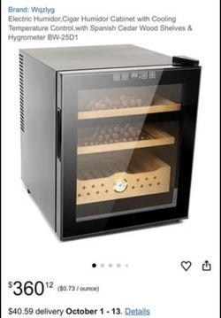 Brand New! Electric Humidor, Cigar Humidor Cabinet with Cooling Temperature Control