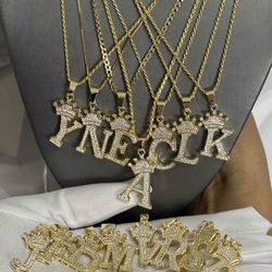 Letter Pendant With Chain