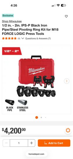 Milwaukee Pro Press 49-16-2697 M18 Black Iron Press 1/2" - 2" Jaws Kit