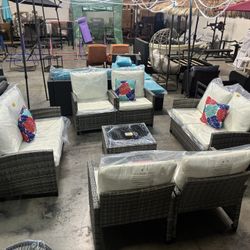 New 7 Pieces Wicker Outdoor Patio Furniture set Sofa Set  table 