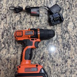 BLACK+DECKER LDX120 20V MAX Cordless Drill/Driver + Charger (Battery Broken/Needs Replacement)