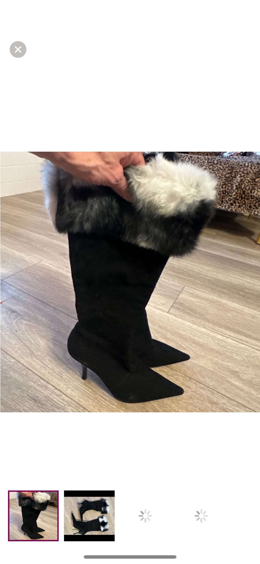 Fur Mink Black Boots