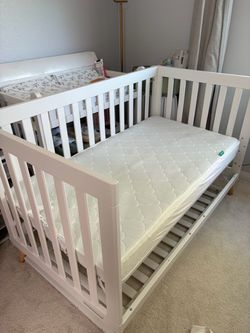 Crib, mattress, cover