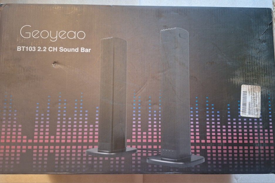 Geoyeao BT103 Black 2.2 CH Sound Bar Bluetooth New/open Box