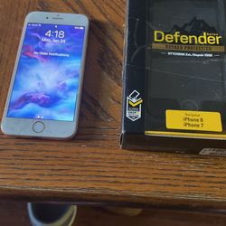 iPhone 8 64 gig rose gold And New OtterBox Plus I watch