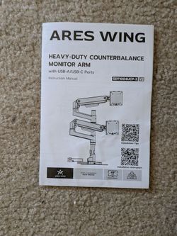 ARES WING Heavy-duty Counterbalance Dual Monitor Arms