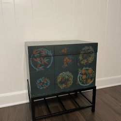 Trunk on Wrought Iron stand