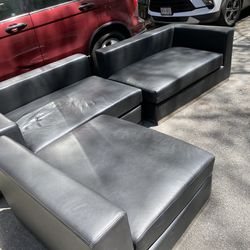 Sectional leather couch