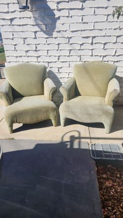 Pair of Sage Green Velvet Accent Chairs