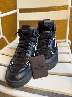 VALENTINO High Top Calfskin Vl7N Sneaker With Bands Size 11