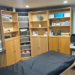 3 Billy Bookcase Shelves And A Corner Piece 