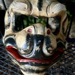Vintage Hand Carved Wooden Animal Mask 