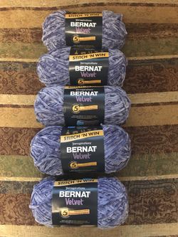5 Skeins Of Brand New Yarn Bernard Velvet
