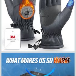 Winter Gloves Men Women Made with 3M Insulation&Plush Lining -15℉ Windproof&Water-Resisitant Glove with Touchscreen Fingers