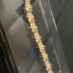 10kt Gold Nugget Solid Bracelet 8 inch